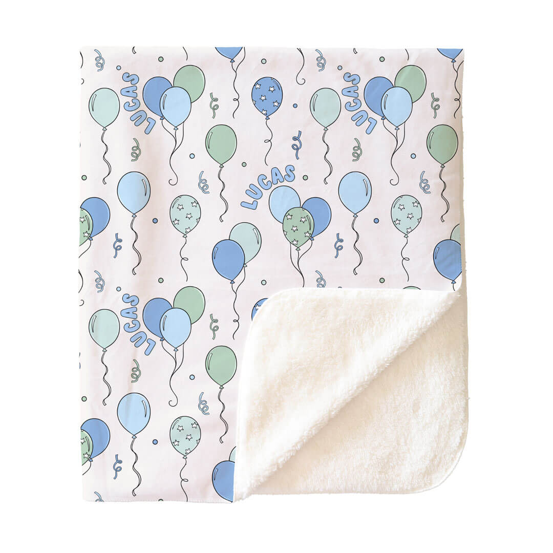 Party Time Personalized Kids Blanket | Blue
