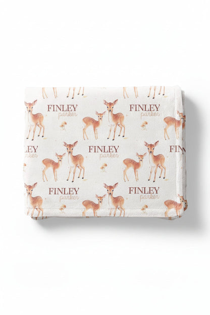 Friendly Fawns Personalized Kids Blanket