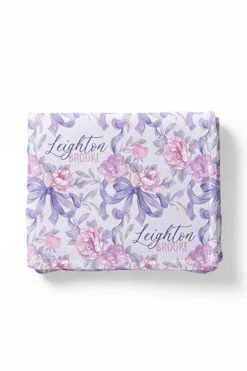 Leighton's Lavender Personalized Kids Blanket