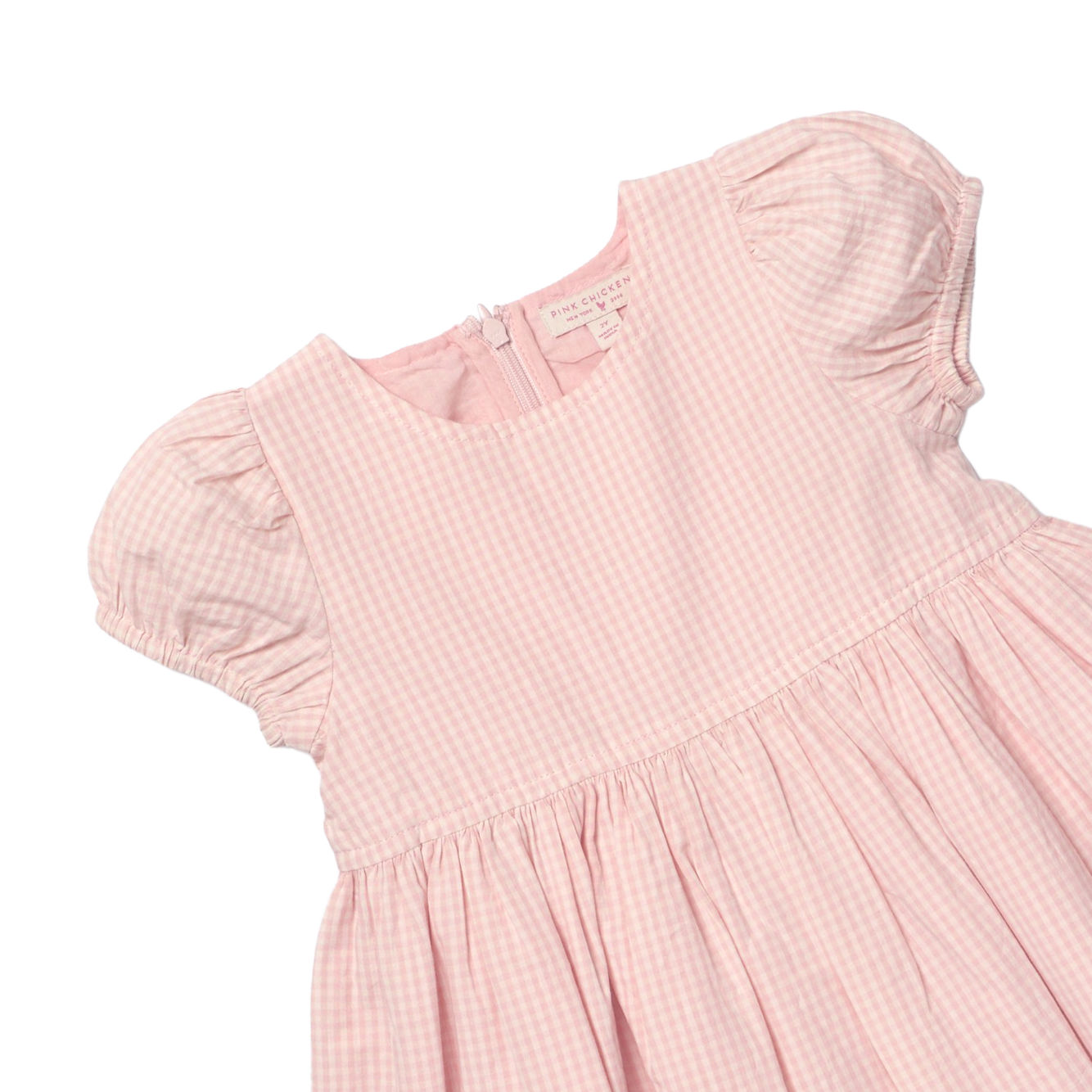 Girls Breyton Dress - Pink Gingham