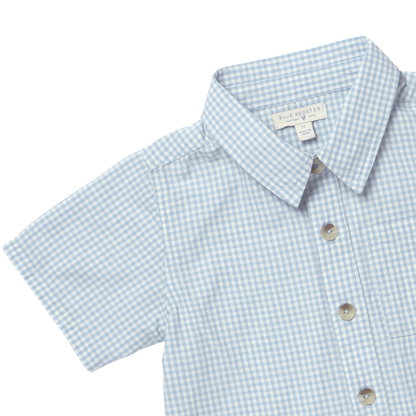 Boys Jack Shirt - Light Blue Gingham