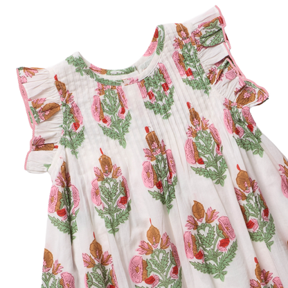 Girls Jaipur Dress - Pink Bellflower