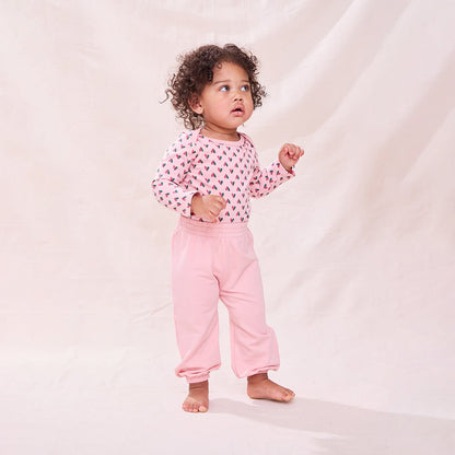 Baby Wonder Bodysuit - Pink Mini Half Hearts