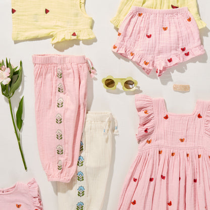 Girls Roey 2-PC Set - Watermelon Embroidery