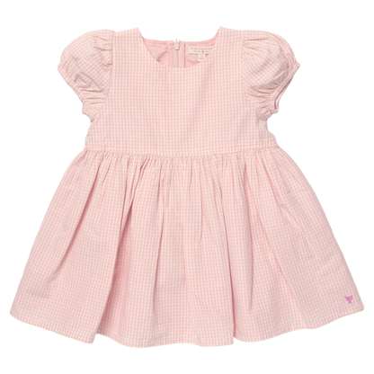 Girls Breyton Dress - Pink Gingham