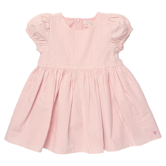 Girls Breyton Dress - Pink Gingham