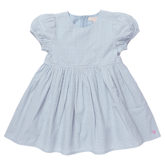Girls Breyton Dress - Light Blue Gingham