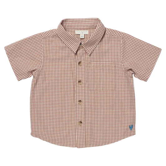 Boys Jack Shirt - Cocoa Gingham