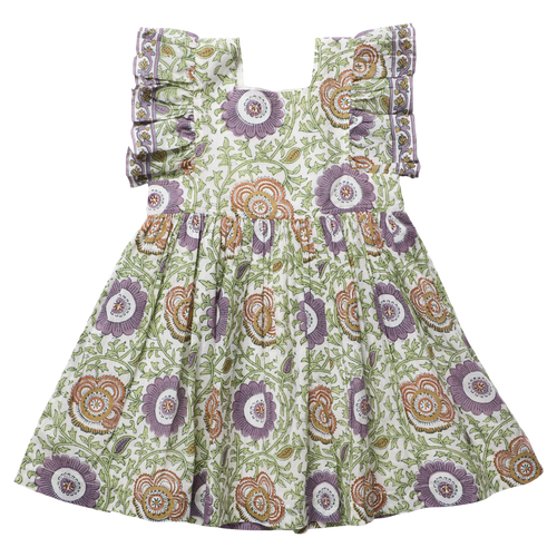 Girls Elsie Dress - Lilac Lisbon Floral