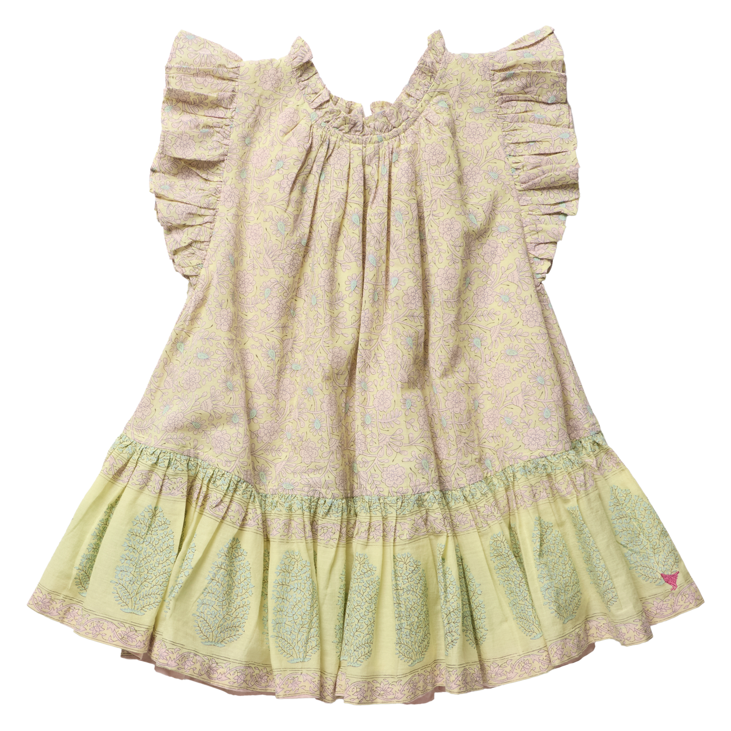 Girls Harper Dress - Citrus Garden Boarder