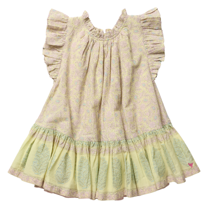 Girls Harper Dress - Citrus Garden Boarder