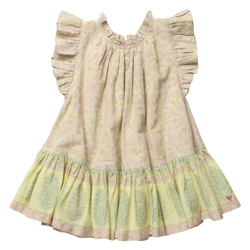 Girls Harper Dress - Citrus Garden Boarder