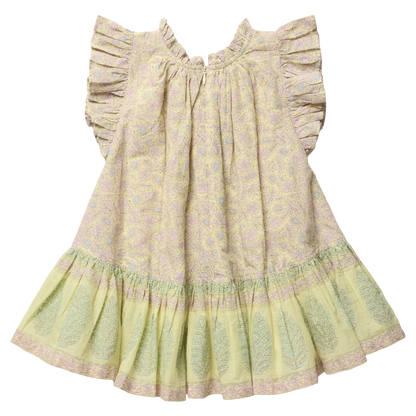 Girls Harper Dress - Citrus Garden Boarder