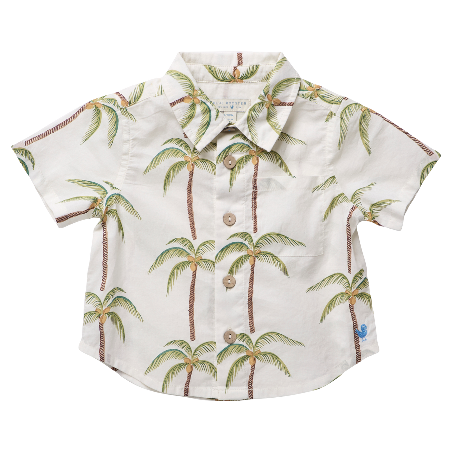 Baby Boys Jack Shirt - Cream Palm Tree
