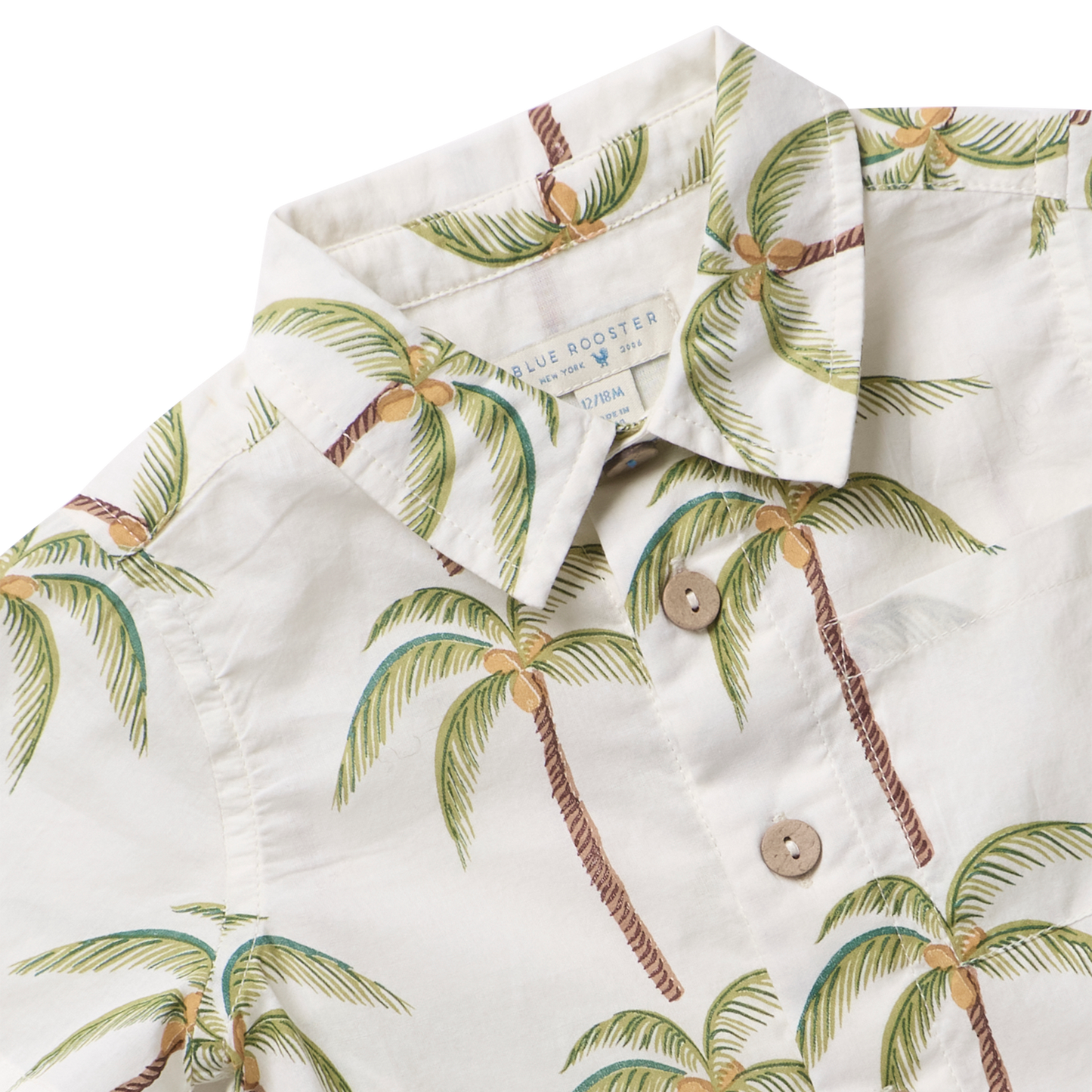 Baby Boys Jack Shirt - Cream Palm Tree
