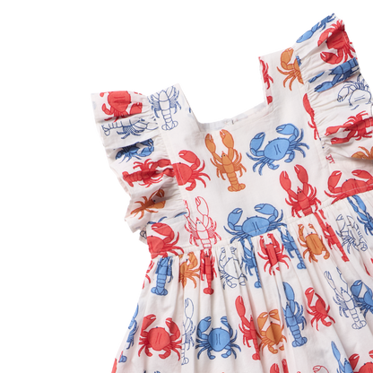 Girls Elsie Dress - Lobsters and Crabs