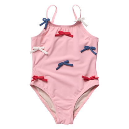 Girls Lottie Suit - Pink Bows