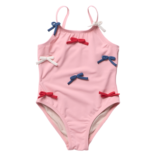 Girls Lottie Suit - Pink Bows