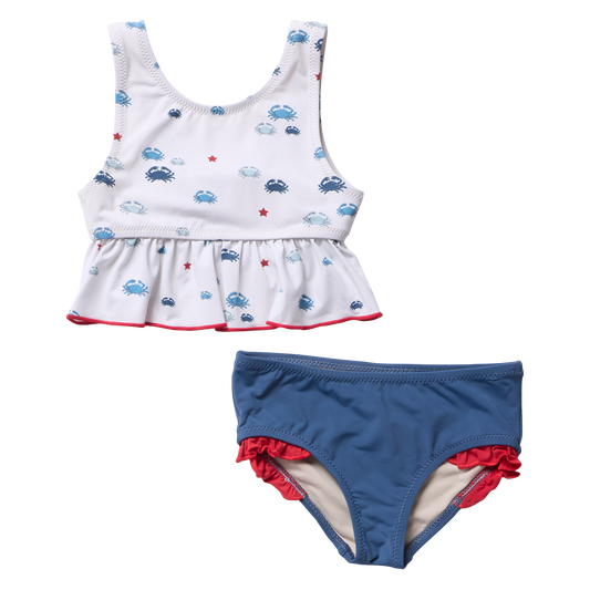 Girls Palmer Tankini - Small Crabs