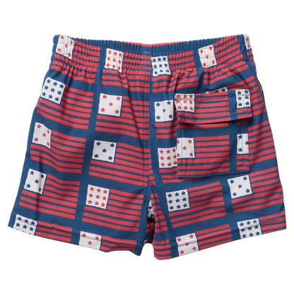 Baby Boys Swim Trunk - Navy Flag