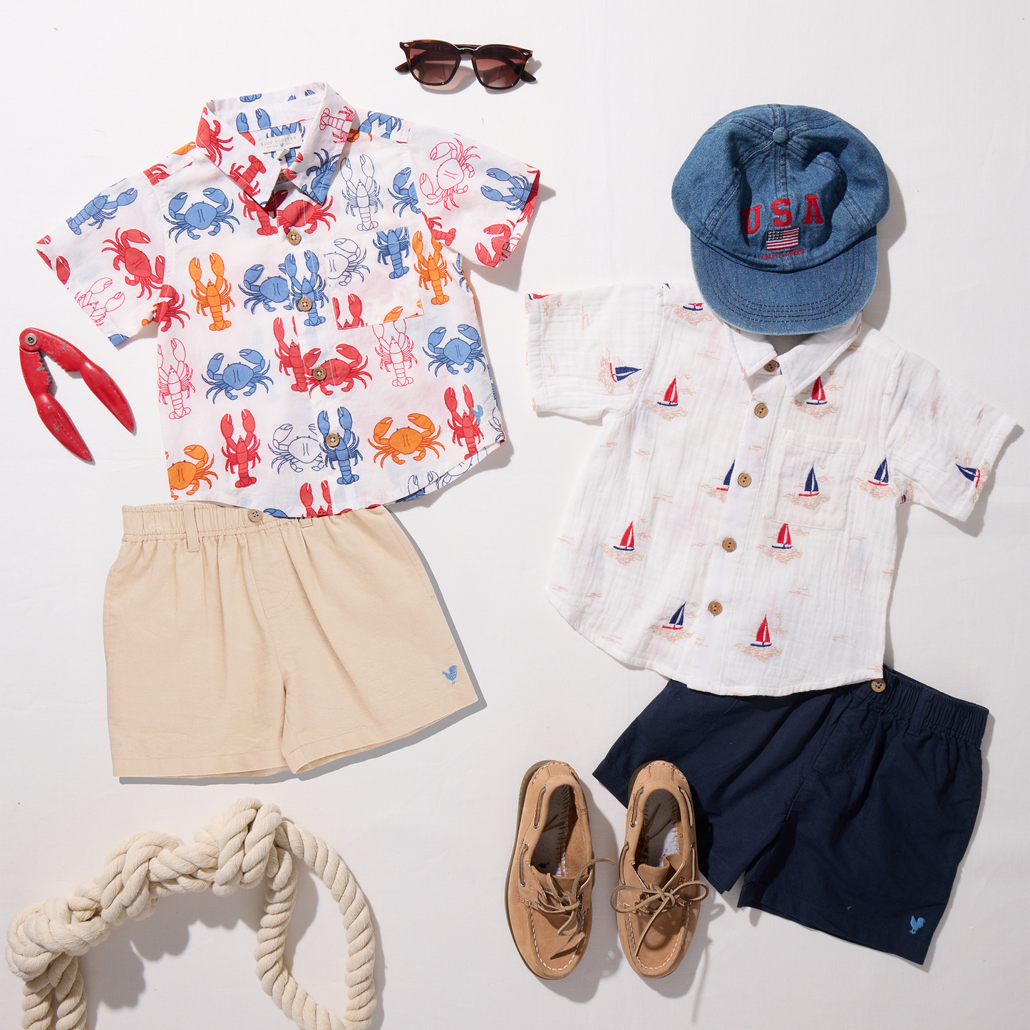Boys Jack Shirt - Sailboat Embroidery