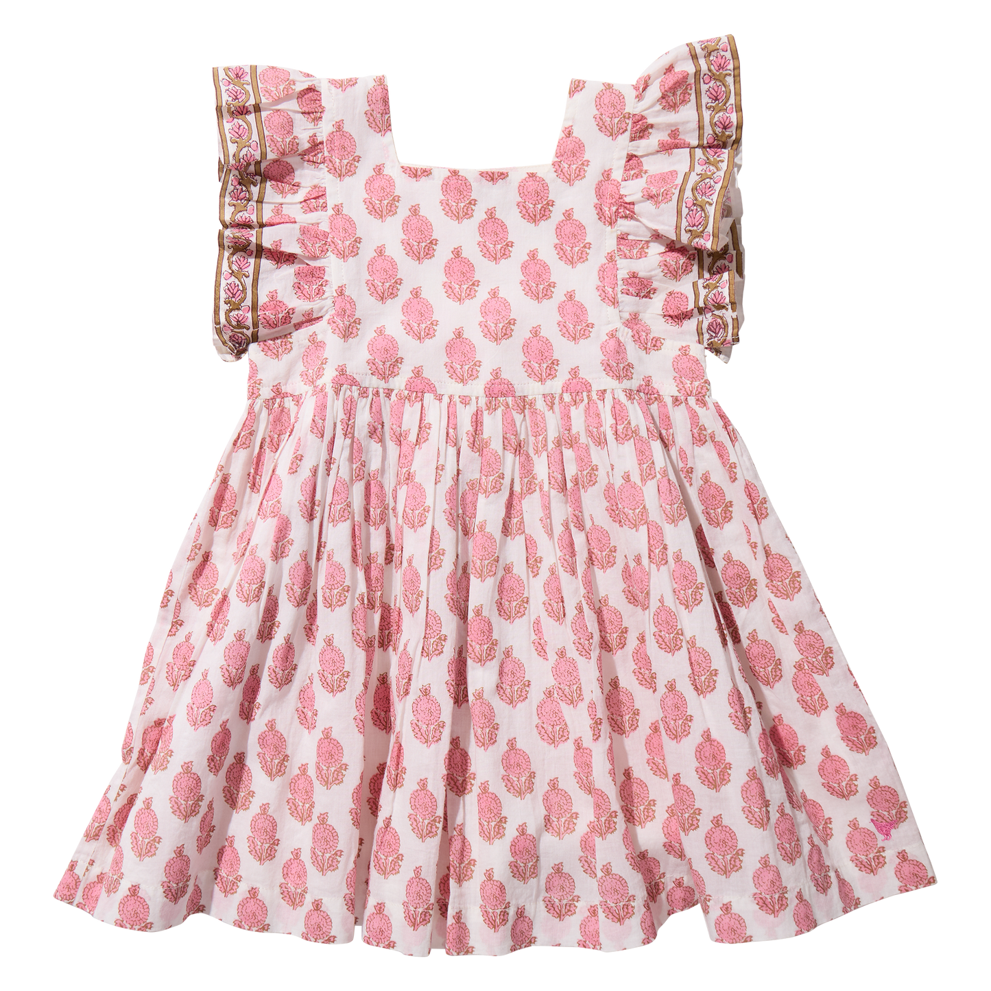 Girls Elsie Dress - Pink Dahlia Floral