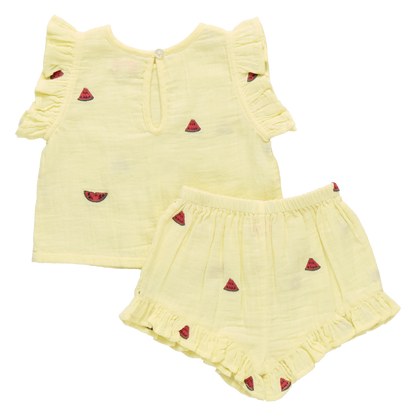 Girls Roey 2-PC Set - Watermelon Embroidery