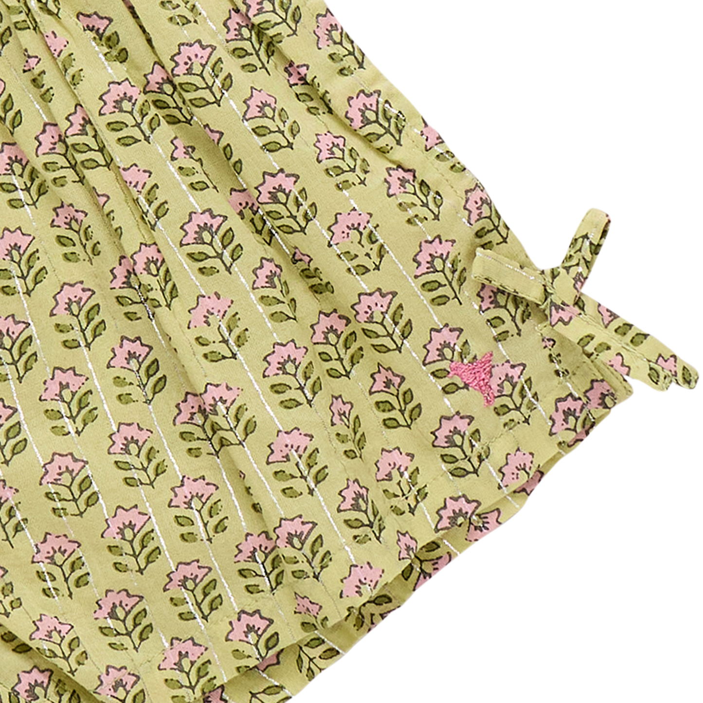 Girls Jules Short - Green Prairie Block Print