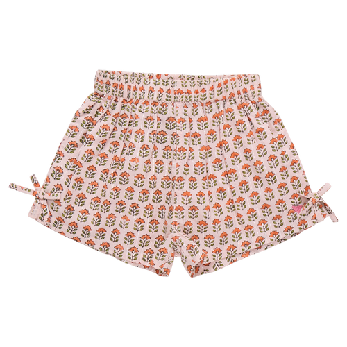 Girls Jules Short - Pink Prairie Block Print
