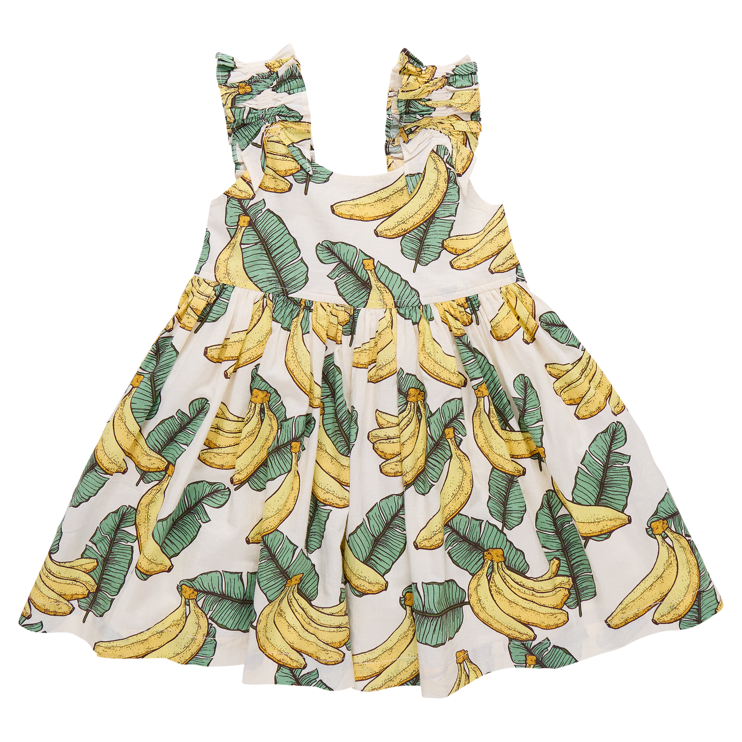 Girls Via Dress - Banana Leaves