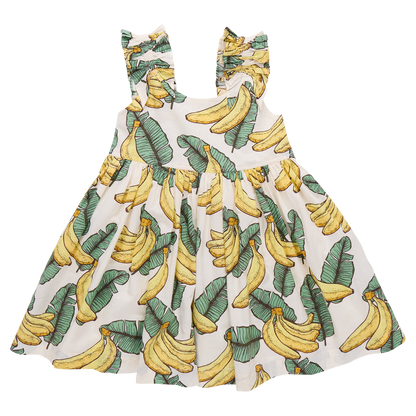 Girls Via Dress - Banana Leaves