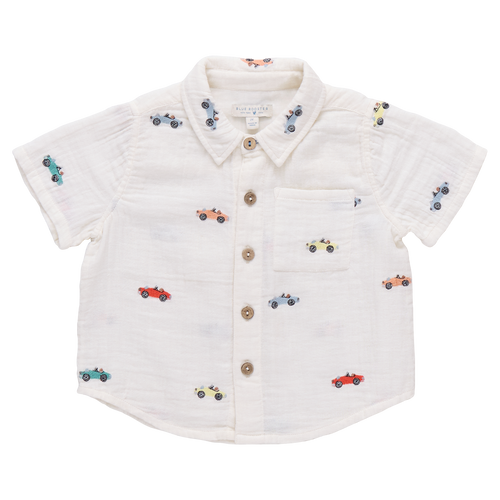 Multi Boys Jack Shirt - Vintage Car Embroidery