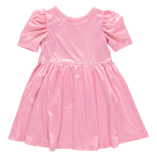 Girls Lame Laurie Dress - Light Pink