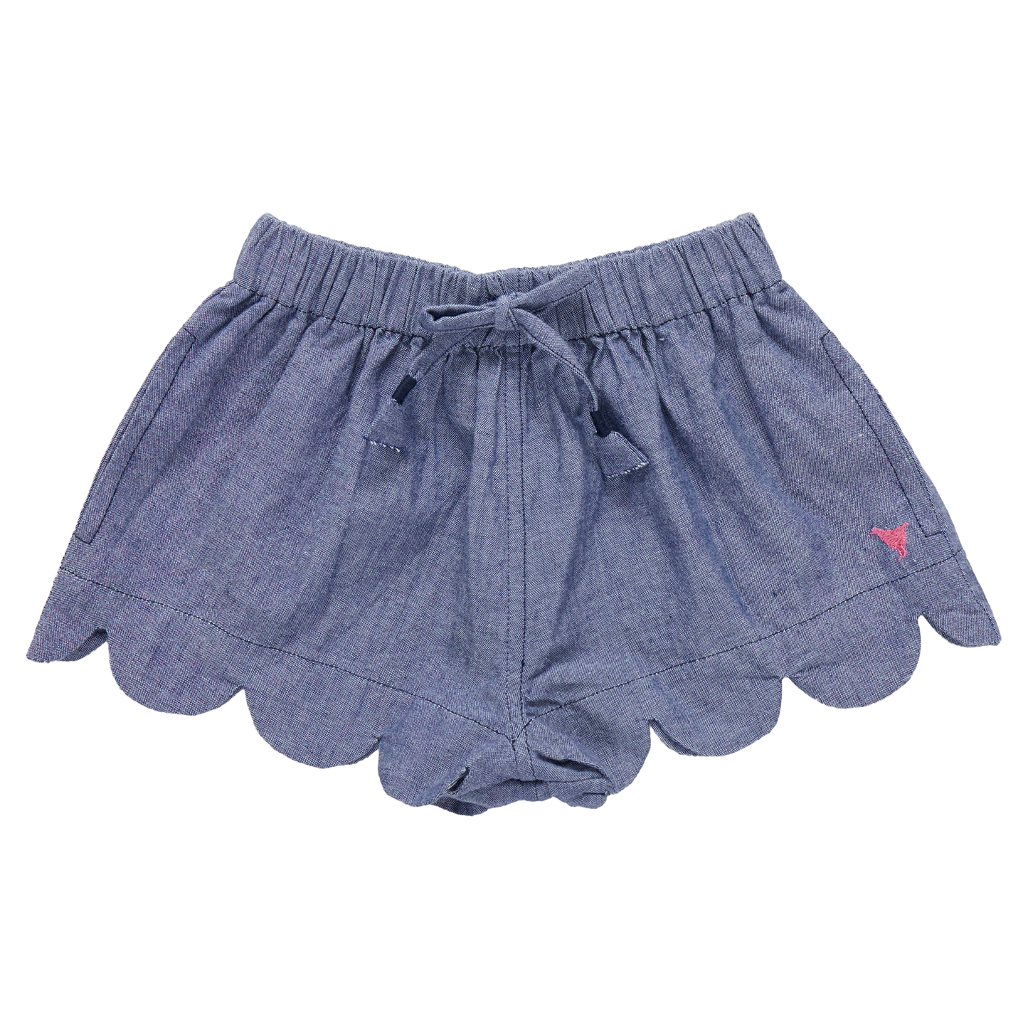 Girls Scallop Short - Chambray