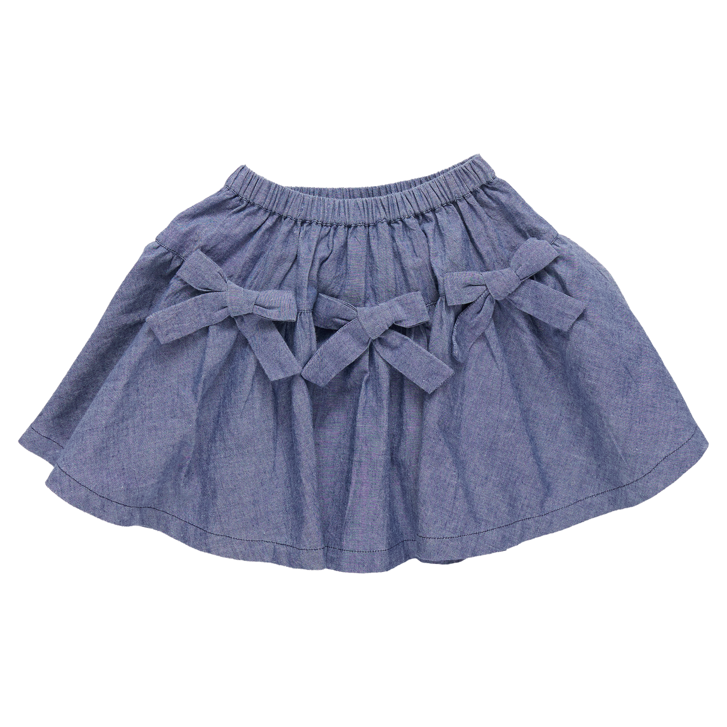Girls Maribelle Bow Skirt - Chambray