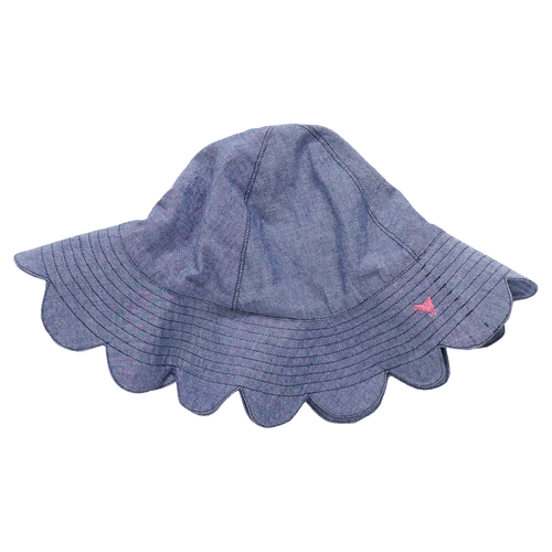 Baby Girls Scallop Sun hat - Chambray