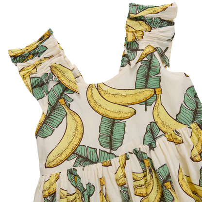 Girls Via Dress - Banana Leaves
