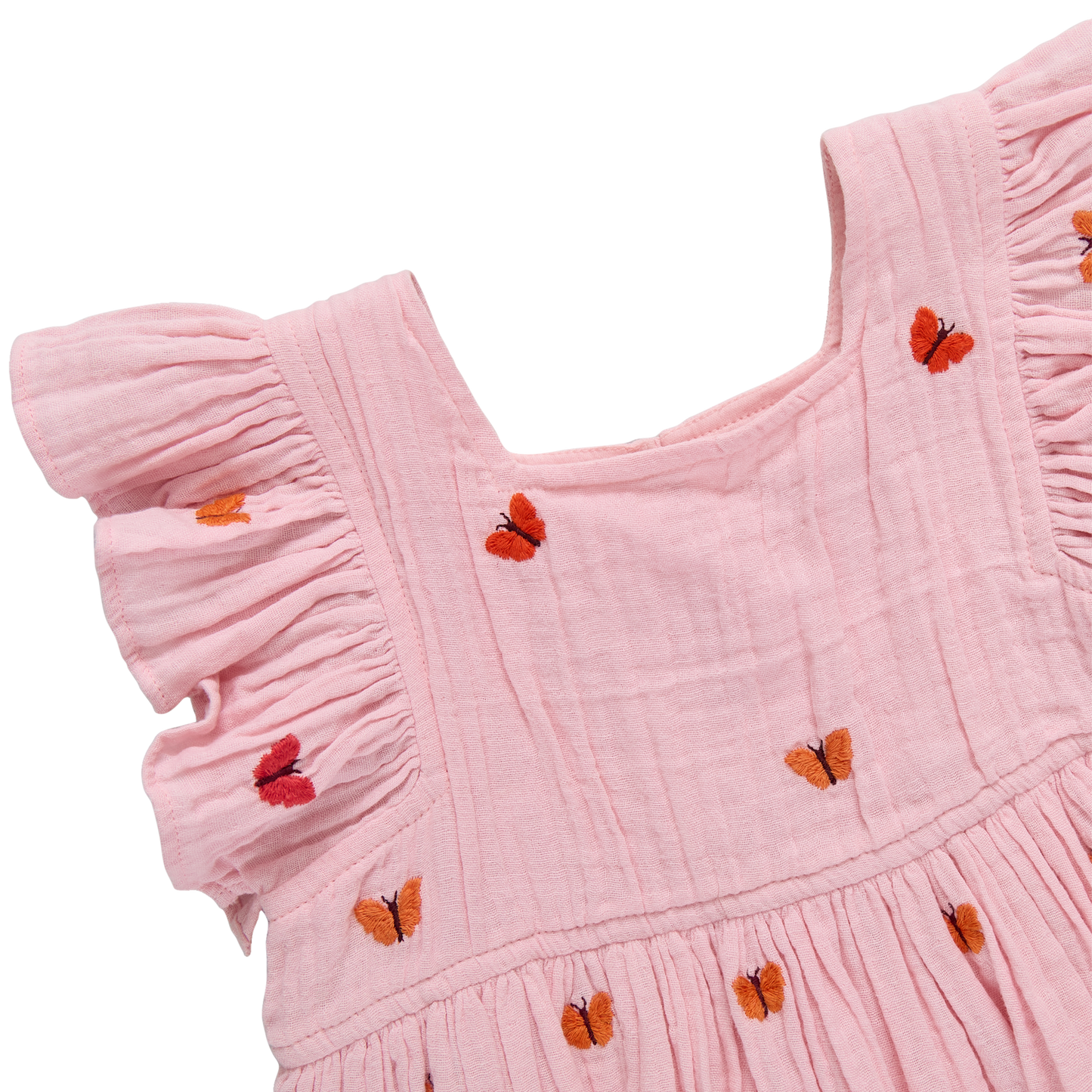 Girls Elsie Dress - Butterfly Embroidery