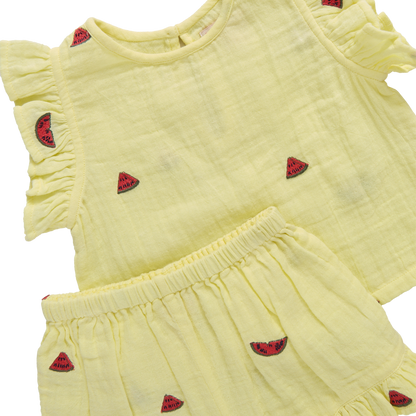 Baby Girls Roey 2-PC Set - Watermelon Embroidery