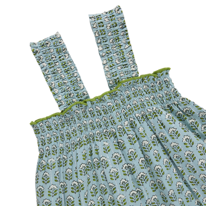 Girls Eleven Jumper - Blue Prairie Block Print