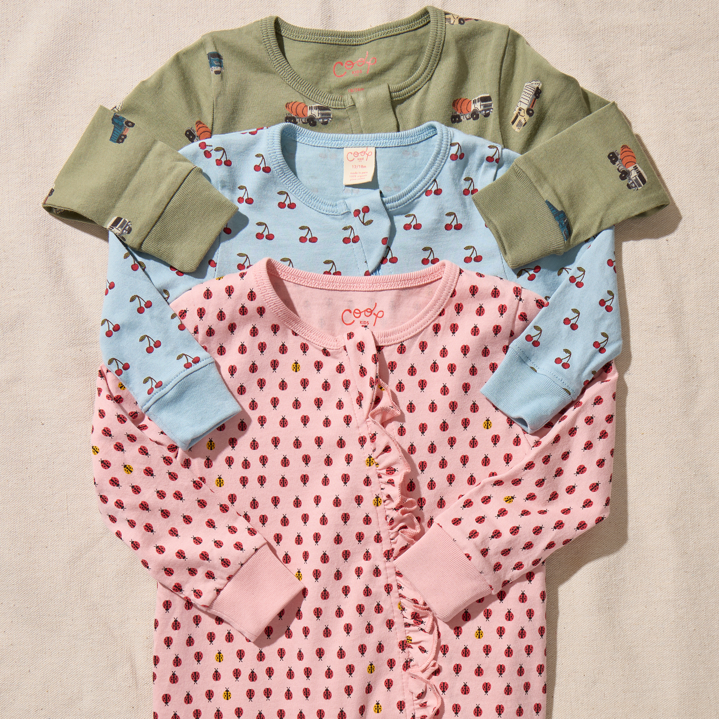 Baby Zip Romper - Cherries