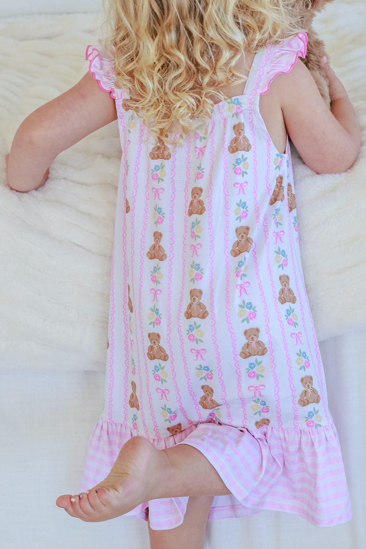 Girls' Full Length Ruffle Nightgown | Beary Lovely