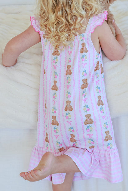 Girls' Full Length Ruffle Nightgown | Beary Lovely
