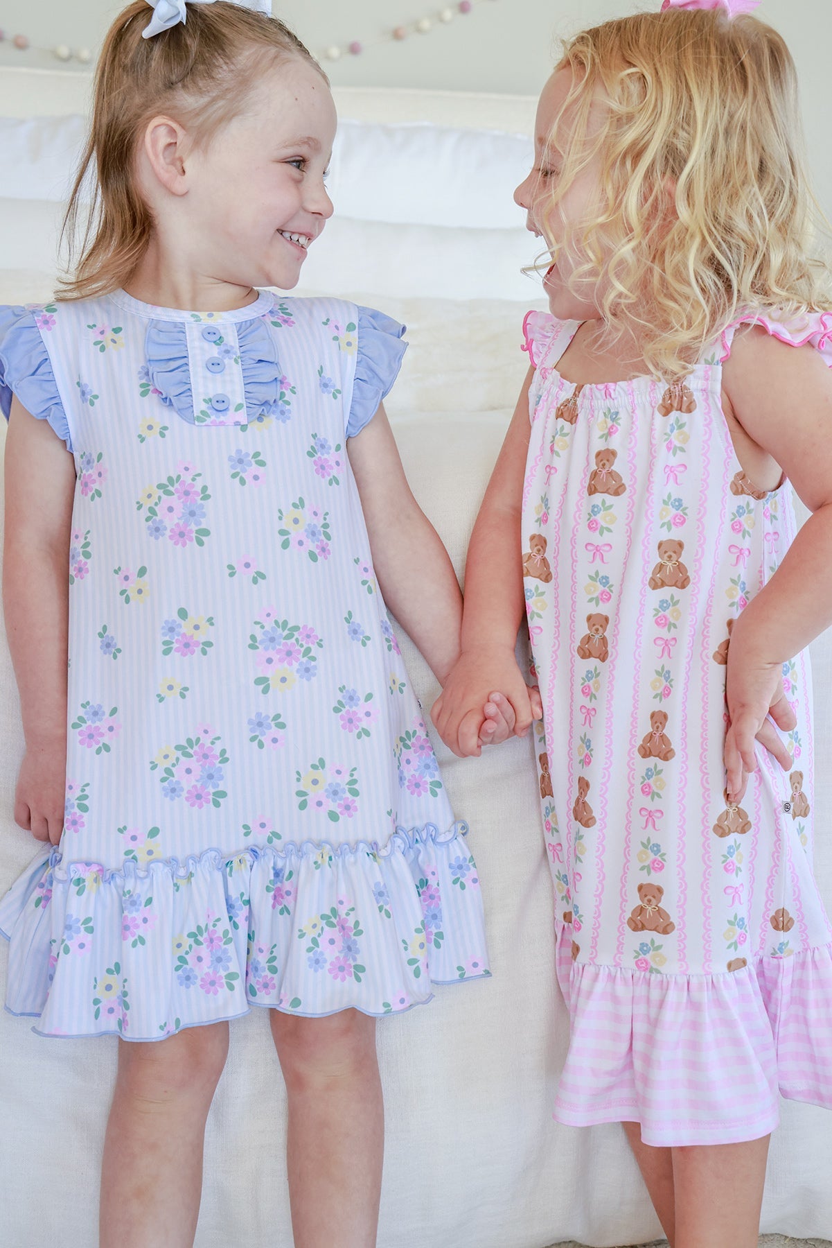 Girls' Full Length Ruffle Nightgown | Beary Lovely