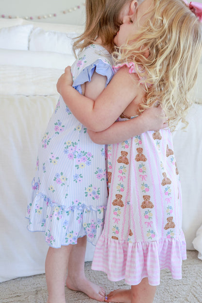 Girls' Full Length Ruffle Nightgown | Beary Lovely