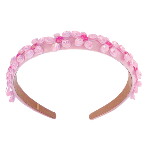 Crystal Flower Headband - Light Pink