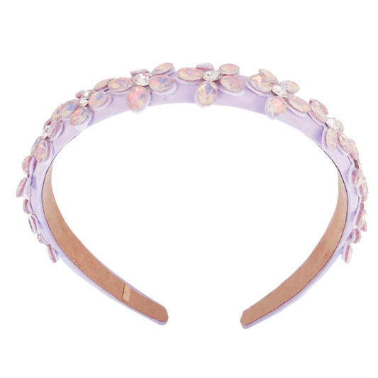Crystal Flower Headband - Lavendar