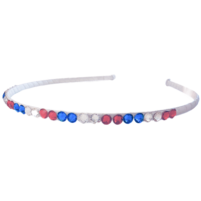 Crystal Headband - Red, White & Blue
