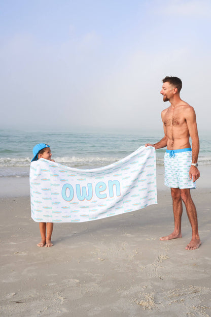 Personalized Kids Beach Towel | Tiny Trout
