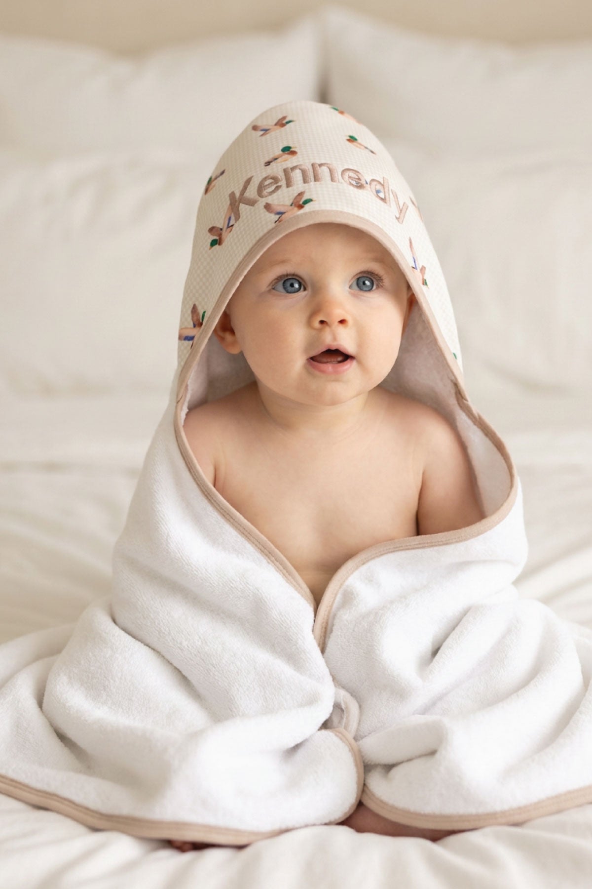 Kids Embroidered Bamboo Hooded Towels
